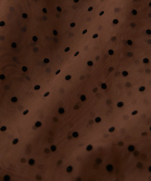 VIS（ビス）の「フロッキードットチュールチュニック（シャツ/ブラウス・レディース・ホワイト/ブラック/ダークブラウン・FREE）」の7枚目の写真