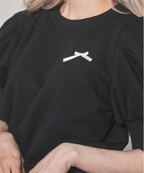 FickleBebe(フィクルベベ)の「パフスリーブフリーストップス(Tシャツ/カットソー・レディース・グレー/ブラック・FREE)」の8枚目の写真