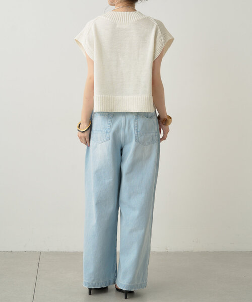 Omekashi（オメカシ）の「テープヤーンニットベスト（ベスト・レディース・キャメル/オフホワイト/ブラック/グレー・FREE）」の13枚目の写真