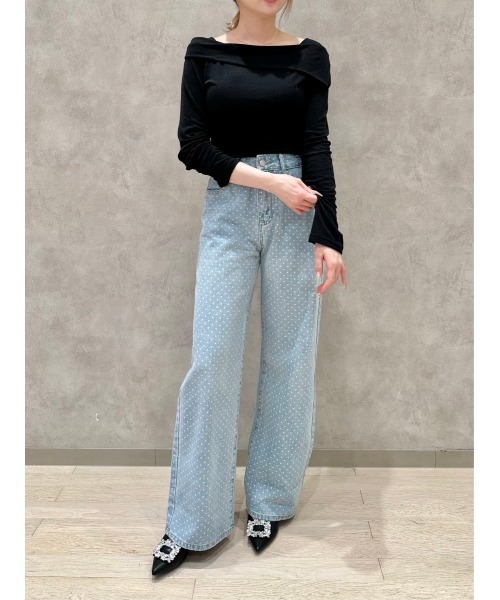 Qutie Frash 青系オフショルカットソー セール】オフショル風カットソー（Tシャツ/カットソー）｜DAIS-Y