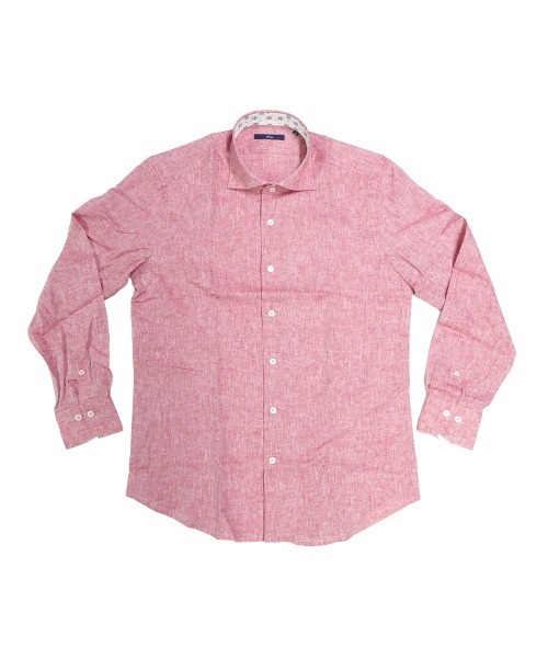 セール】春夏コットンリネンシャツ 綿麻 シャンブレー 長袖 ワイド