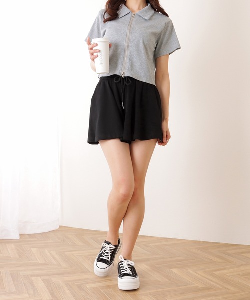Lace Ladies(レースレディース)の「ウエスト イージー フレア ショート パンツ(その他パンツ・レディース・ブラック/アイボリー/ダークグレー・S/M/XL)」の15枚目の写真
