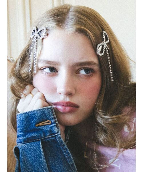 CALNAMUR（カルナムール）の「パールビジューリボンピン（ヘアピン・レディース・シルバー・FREE）」の5枚目の写真