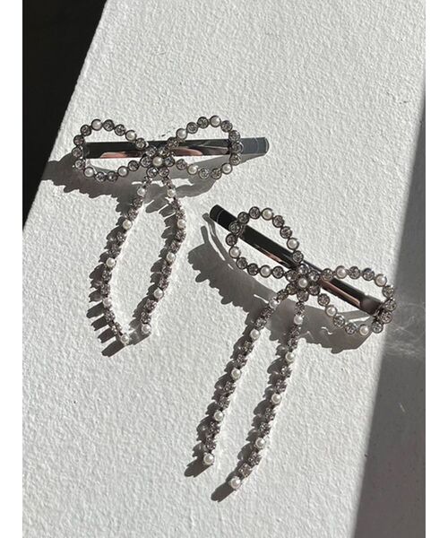 CALNAMUR（カルナムール）の「パールビジューリボンピン（ヘアピン・レディース・シルバー・FREE）」の15枚目の写真