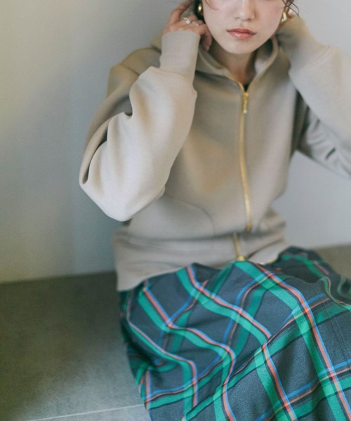 NANO universe（ナノユニバース）の「【追加生産】WEB限定 テックダンボールダブルジップパーカー（パーカー・レディース・ブラック/グレー/オフホワイト/ライトベージュ・FREE）」の4枚目の写真