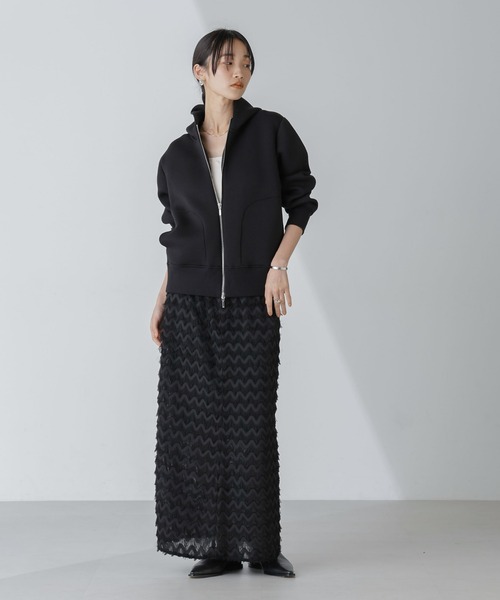 NANO universe（ナノユニバース）の「【追加生産】WEB限定 テックダンボールダブルジップパーカー（パーカー・レディース・ブラック/グレー/オフホワイト/ライトベージュ・FREE）」の9枚目の写真