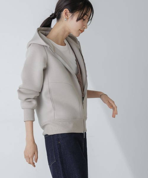 NANO universe（ナノユニバース）の「【追加生産】WEB限定 テックダンボールダブルジップパーカー（パーカー・レディース・ブラック/グレー/オフホワイト/ライトベージュ・FREE）」の15枚目の写真