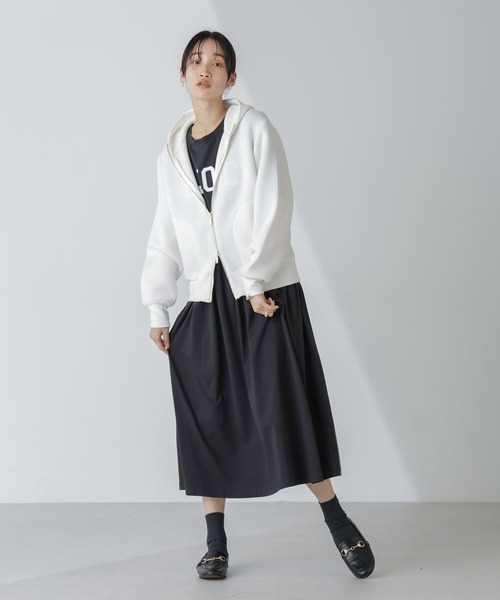 NANO universe（ナノユニバース）の「【追加生産】WEB限定 テックダンボールダブルジップパーカー（パーカー・レディース・ブラック/グレー/オフホワイト/ライトベージュ・FREE）」の21枚目の写真