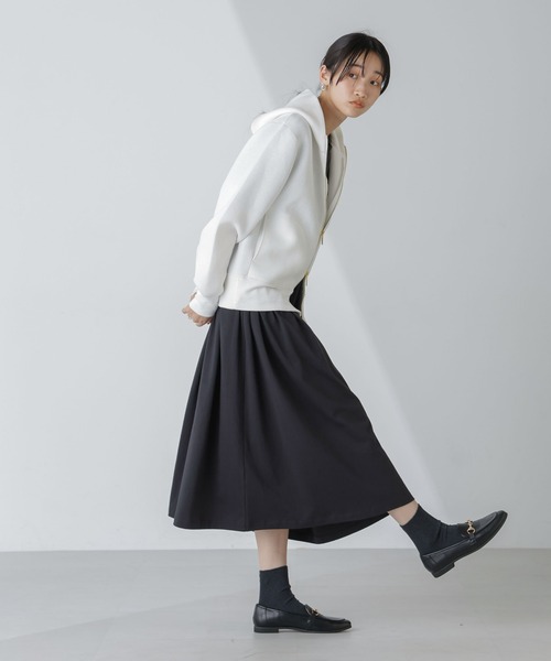 NANO universe（ナノユニバース）の「【追加生産】WEB限定 テックダンボールダブルジップパーカー（パーカー・レディース・ブラック/グレー/オフホワイト/ライトベージュ・FREE）」の22枚目の写真