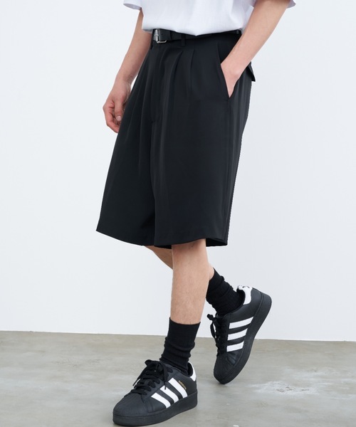 SINSS スラックス ブラック S SINSS スラックス Two tuck wide straight stripe slacks / 2