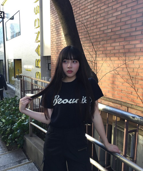 RiLi（リリ）の「半袖ロゴニット【RL】（Tシャツ/カットソー・レディース・アイボリー/ネイビー・FREE）」の18枚目の写真