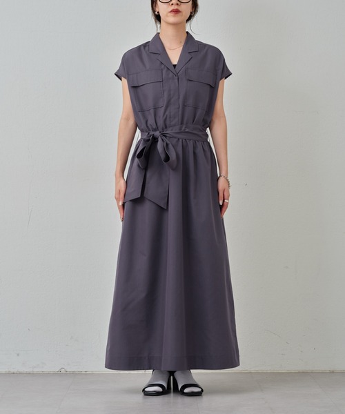 COLONY 2139（コロニートゥーワンスリーナイン）の「開襟シャツワンピース（シャツワンピース・レディース・オフホワイト/チャコールグレー・FREE）」の9枚目の写真