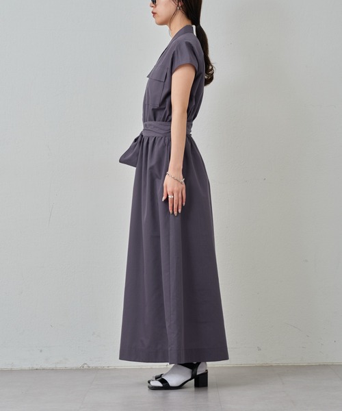 COLONY 2139（コロニートゥーワンスリーナイン）の「開襟シャツワンピース（シャツワンピース・レディース・オフホワイト/チャコールグレー・FREE）」の10枚目の写真