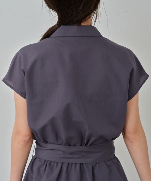 COLONY 2139（コロニートゥーワンスリーナイン）の「開襟シャツワンピース（シャツワンピース・レディース・オフホワイト/チャコールグレー・FREE）」の12枚目の写真