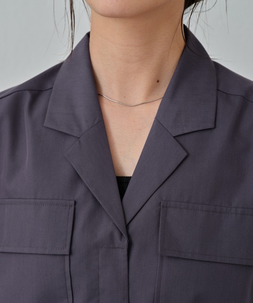 COLONY 2139（コロニートゥーワンスリーナイン）の「開襟シャツワンピース（シャツワンピース・レディース・オフホワイト/チャコールグレー・FREE）」の13枚目の写真