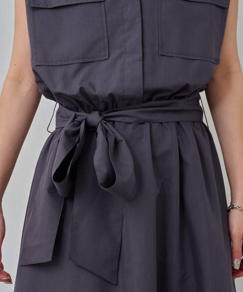 COLONY 2139（コロニートゥーワンスリーナイン）の「開襟シャツワンピース（シャツワンピース・レディース・オフホワイト/チャコールグレー・FREE）」の16枚目の写真