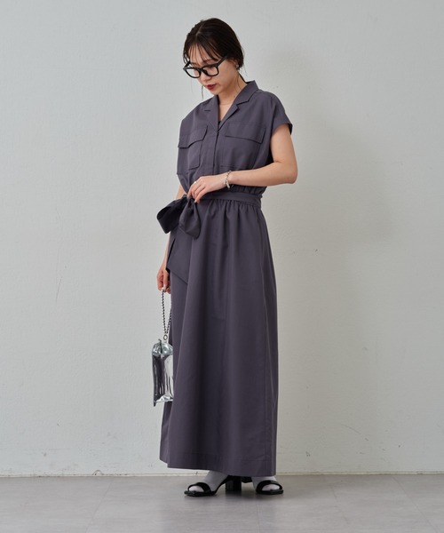 COLONY 2139（コロニートゥーワンスリーナイン）の「開襟シャツワンピース（シャツワンピース・レディース・オフホワイト/チャコールグレー・FREE）」の20枚目の写真