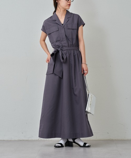 COLONY 2139（コロニートゥーワンスリーナイン）の「開襟シャツワンピース（シャツワンピース・レディース・オフホワイト/チャコールグレー・FREE）」の19枚目の写真