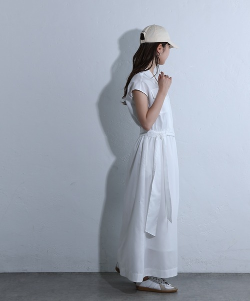 COLONY 2139（コロニートゥーワンスリーナイン）の「開襟シャツワンピース（シャツワンピース・レディース・オフホワイト/チャコールグレー・FREE）」の6枚目の写真