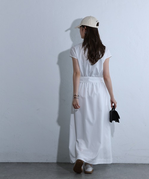 COLONY 2139（コロニートゥーワンスリーナイン）の「開襟シャツワンピース（シャツワンピース・レディース・オフホワイト/チャコールグレー・FREE）」の7枚目の写真