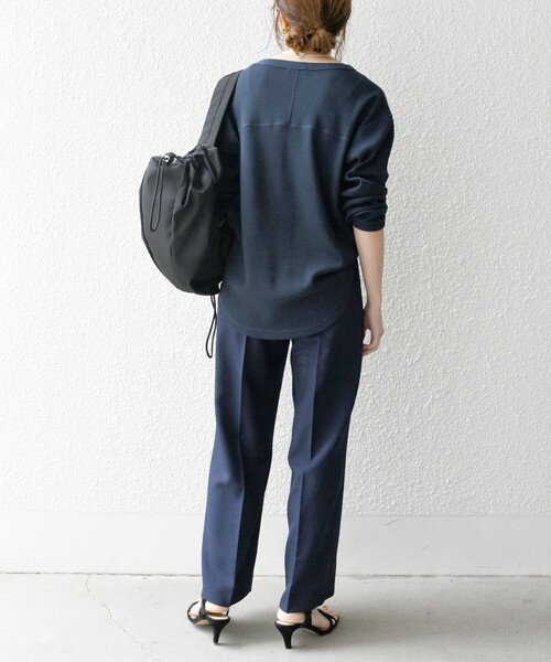 SHIPS any（シップス エニィ）の「SHIPS any:〈洗濯機可能〉ワッフル ヘンリーネック ラウンドヘム プルオーバー（Tシャツ/カットソー・レディース・ホワイト/ライトグレー/ネイビー・ONE SIZE）」の21枚目の写真