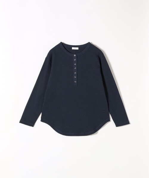 SHIPS any:〈洗濯機可能〉ワッフル ヘンリーネック ラウンドヘム プル