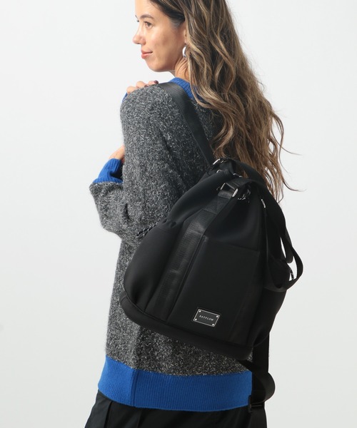 BAYFLOW（ベイフロー）の「[リュックとトート2WAY仕様]ボンディングデイパック（バックパック/リュック・レディース・ブラック/グレー・FREE）」の2枚目の写真