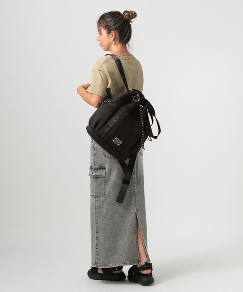 BAYFLOW（ベイフロー）の「[リュックとトート2WAY仕様]ボンディングデイパック（バックパック/リュック・レディース・ブラック/グレー・FREE）」の4枚目の写真