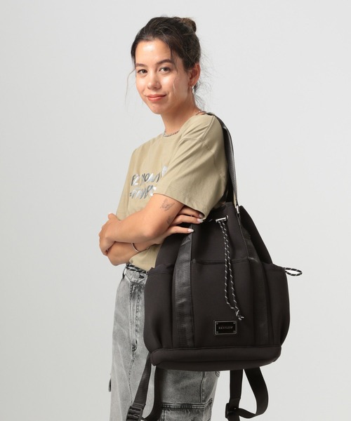 BAYFLOW（ベイフロー）の「[リュックとトート2WAY仕様]ボンディングデイパック（バックパック/リュック・レディース・ブラック/グレー・FREE）」の7枚目の写真