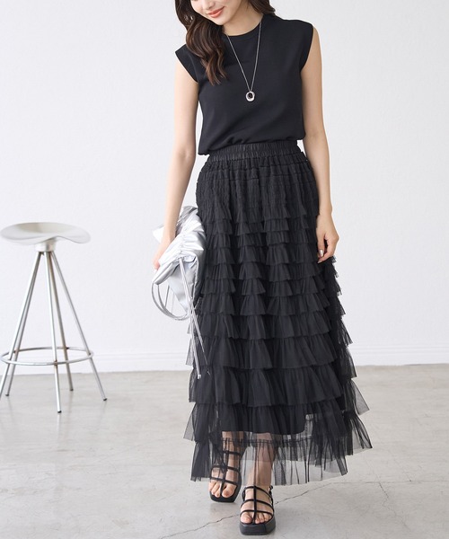 セール】チュールフリルティアードスカート（スカート）｜ROPE' PICNIC