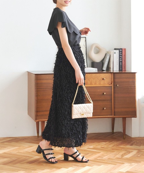 KOBE LETTUCE(コウベレタス)の「3段リボンミュールサンダル(サンダル・レディース・ブラック/シルバー・L/LL/M/S)」の3枚目の写真