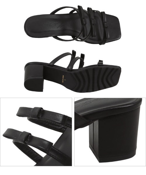 KOBE LETTUCE(コウベレタス)の「3段リボンミュールサンダル(サンダル・レディース・ブラック/シルバー・L/LL/M/S)」の9枚目の写真