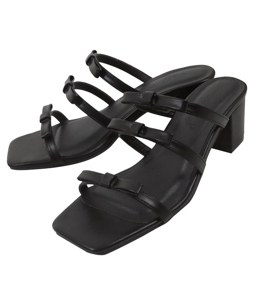 KOBE LETTUCE(コウベレタス)の「3段リボンミュールサンダル(サンダル・レディース・ブラック/シルバー・L/LL/M/S)」の10枚目の写真