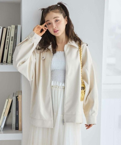 one after another NICE CLAUP（ワンアフターアナザーナイスクラップ）の「シャーリングブラトップ（キャミソール・レディース・ブラック/オフホワイト/グレー・FREE）」の11枚目の写真