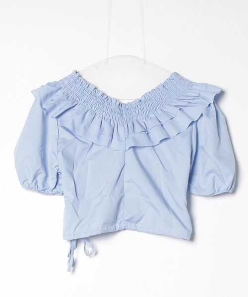 ROOPTOKYO（ループトウキョウ）の「フリル オフショル トップス（Tシャツ/カットソー・レディース・ブルー/ホワイト/ピンク・FREE）」の21枚目の写真