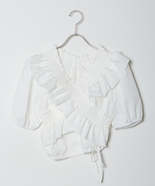 ROOPTOKYO（ループトウキョウ）の「フリル オフショル トップス（Tシャツ/カットソー・レディース・ブルー/ホワイト/ピンク・FREE）」の8枚目の写真