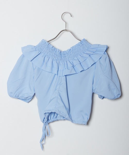 ROOPTOKYO（ループトウキョウ）の「フリル オフショル トップス（Tシャツ/カットソー・レディース・ブルー/ホワイト/ピンク・FREE）」の13枚目の写真