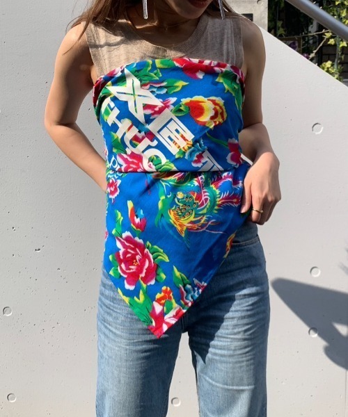 THEATRE PRODUCTS（シアタープロダクツ）の「フラワープリントスカーフ（ストール/ショール・レディース・グリーン/ブルー/レッド・FREE）」の3枚目の写真