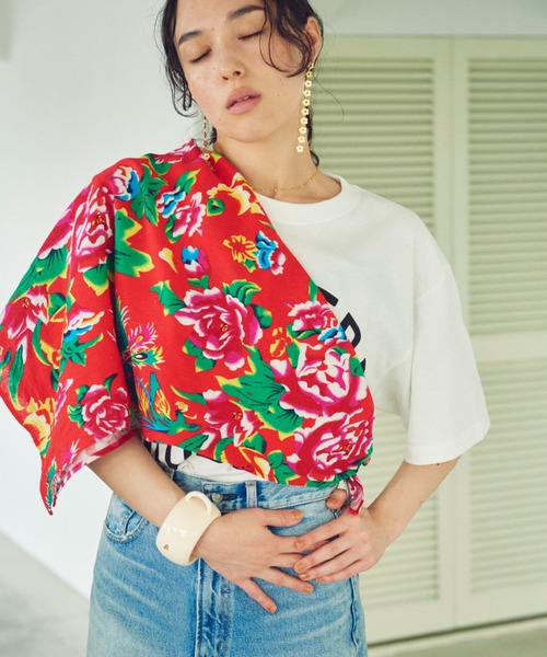 THEATRE PRODUCTS（シアタープロダクツ）の「フラワープリントスカーフ（ストール/ショール・レディース・グリーン/ブルー/レッド・FREE）」の14枚目の写真