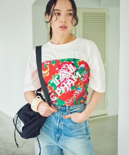 THEATRE PRODUCTS（シアタープロダクツ）の「フラワープリントスカーフ（ストール/ショール・レディース・グリーン/ブルー/レッド・FREE）」の9枚目の写真