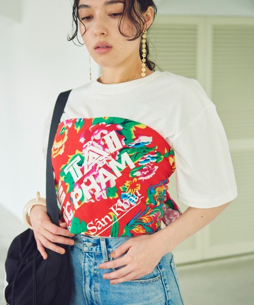 THEATRE PRODUCTS（シアタープロダクツ）の「フラワープリントスカーフ（ストール/ショール・レディース・グリーン/ブルー/レッド・FREE）」の10枚目の写真