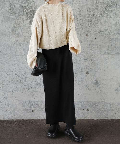 ストライプ クロップドニット 長袖 リンクスストライプクロップドニット（ニット/セーター