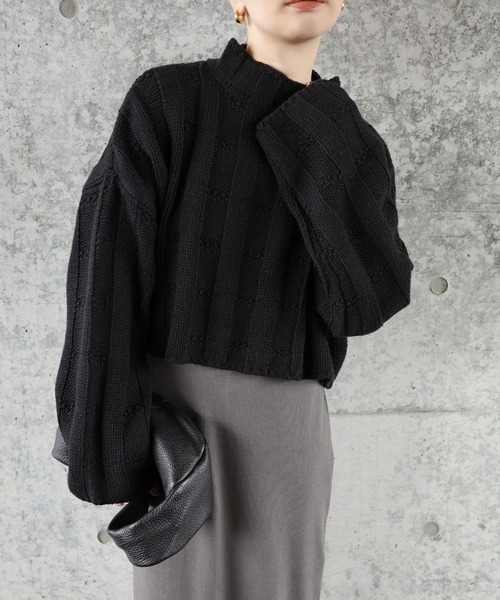 セール】リンクスストライプクロップドニット（ニット/セーター