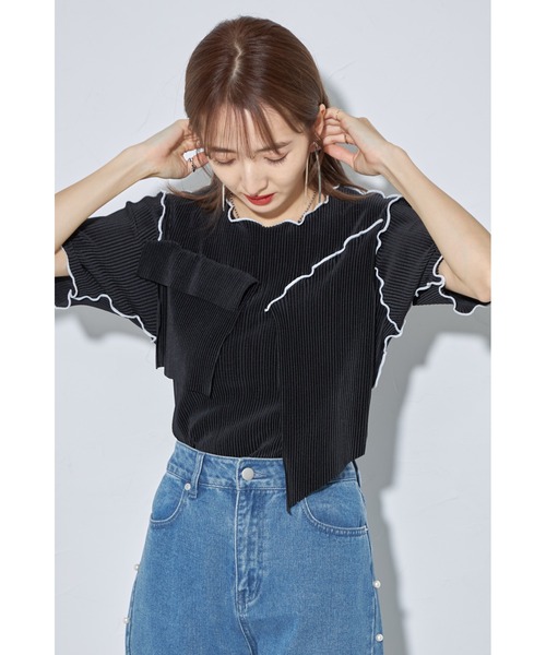 &. NOSTALGIA(アンドドットノスタルジア)の「【ZOZO限定】プリーツデザインカットソー(Tシャツ/カットソー・レディース・ホワイト/ブラック/グレー・M)」の11枚目の写真