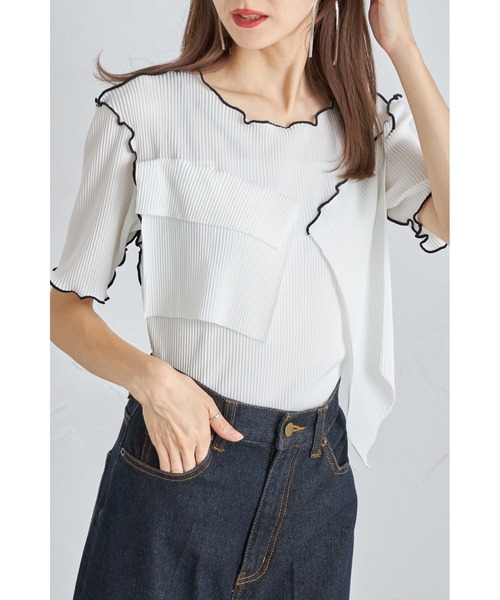 &. NOSTALGIA(アンドドットノスタルジア)の「【ZOZO限定】プリーツデザインカットソー(Tシャツ/カットソー・レディース・ホワイト/ブラック/グレー・M)」の16枚目の写真