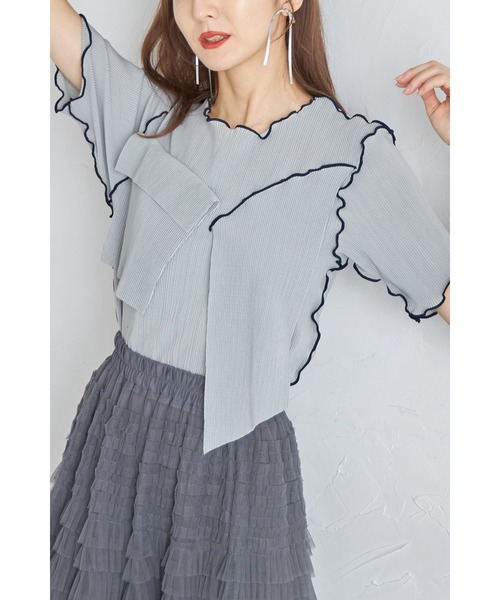 &. NOSTALGIA(アンドドットノスタルジア)の「【ZOZO限定】プリーツデザインカットソー(Tシャツ/カットソー・レディース・ホワイト/ブラック/グレー・M)」の6枚目の写真