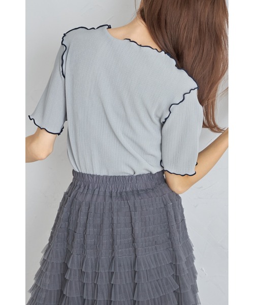 &. NOSTALGIA(アンドドットノスタルジア)の「【ZOZO限定】プリーツデザインカットソー(Tシャツ/カットソー・レディース・ホワイト/ブラック/グレー・M)」の8枚目の写真