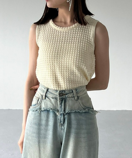 【美品】drawer✴︎ノースリーブニット 限定価格 ノースリーブ トップス タンクトップ キャミソール