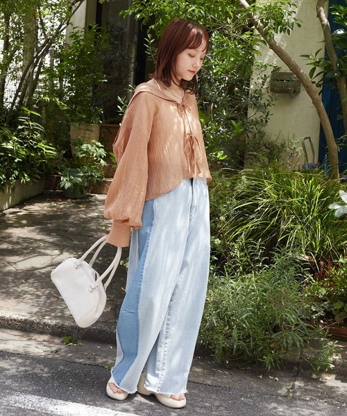 w closet（ダブルクローゼット）の「シワ加工シアーセーラー衿ブラウス