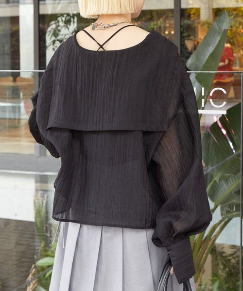 w closet（ダブルクローゼット）の「シワ加工シアーセーラー衿ブラウス